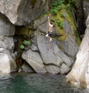 Big Rope Swing water drop near rocks