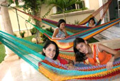 kids in mayan hammocks