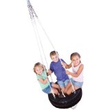 Kids on a tire swing